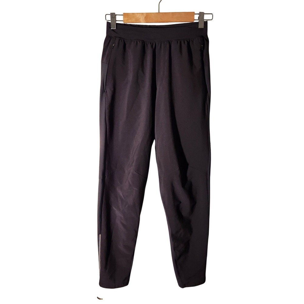 Vrst Slim Tapered Pant Small Black Reflective Running Training Activewear